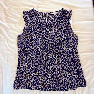 LOFT Sleeveless Leopard Print Blouse